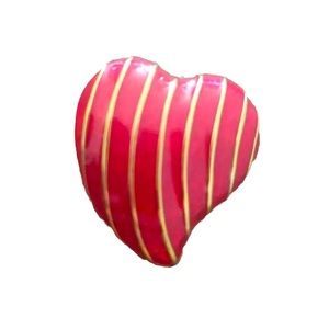 Red Enamel Gold Tone Heart Pin - Museum of Fine Arts